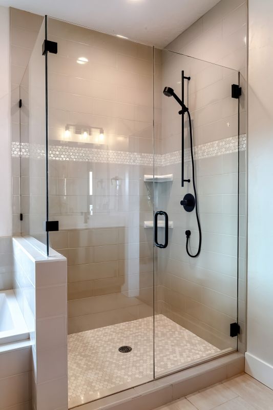 Contemporary Shower with Built-in Bench